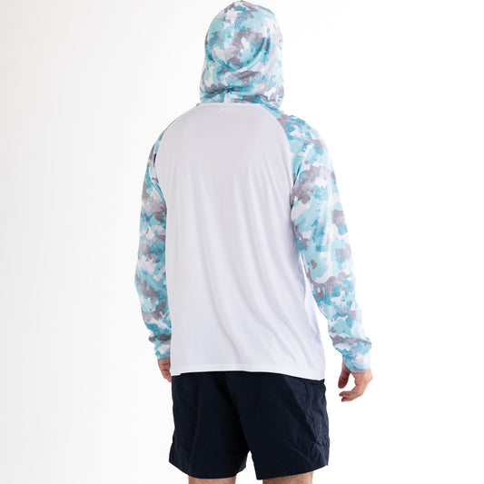 Coastal Drift Sun Hoodie - White/Blue