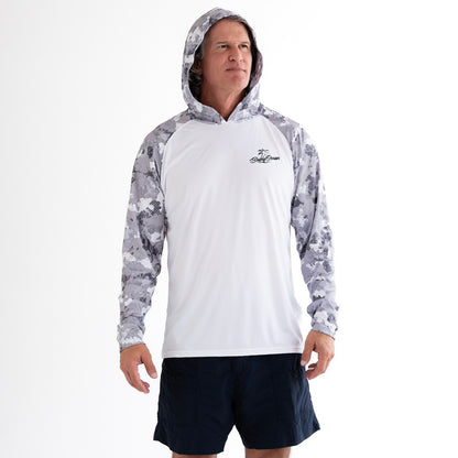 Coastal Drift Sun Hoodie - White/Blue