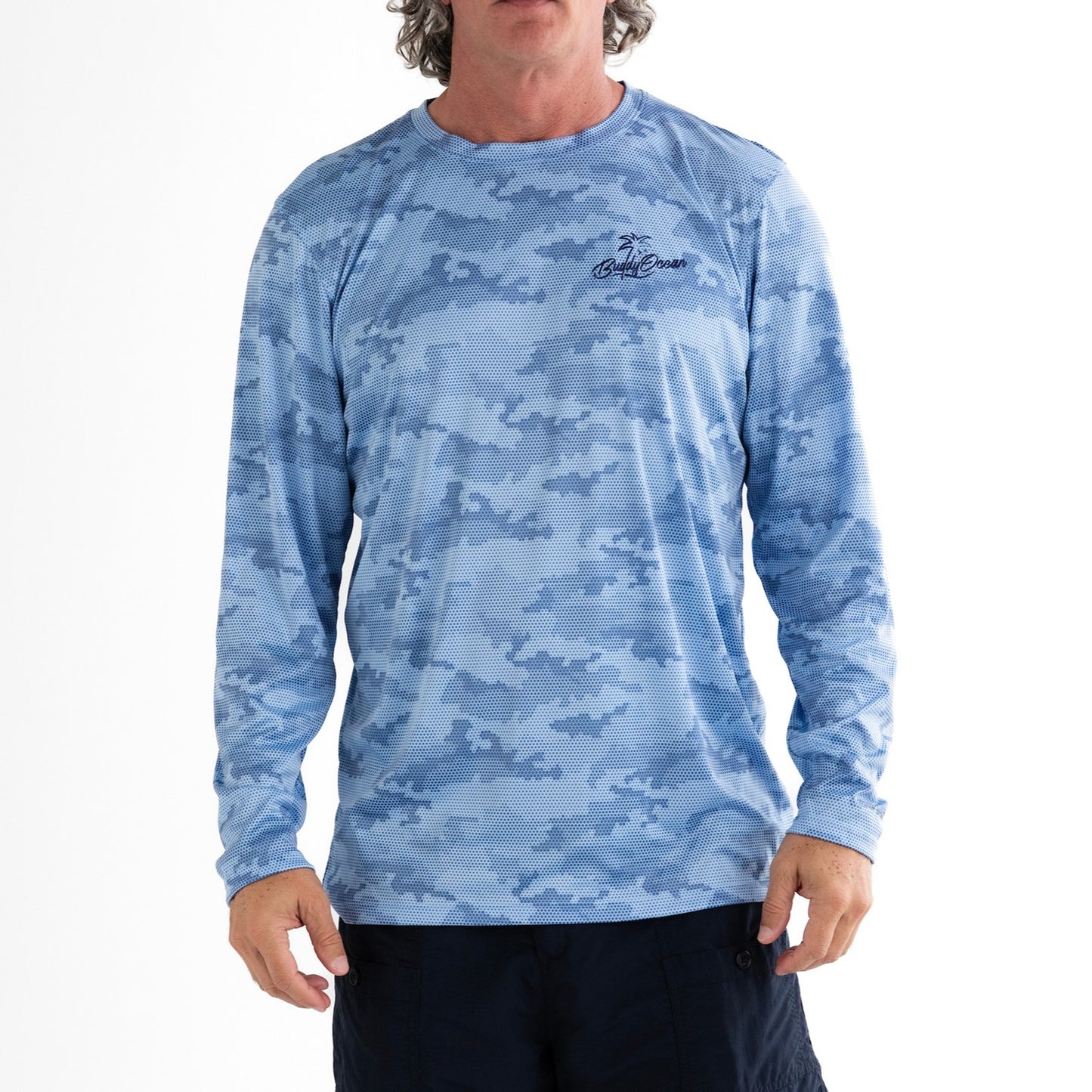 Tidal Camo Performance Sun Shirt - White
