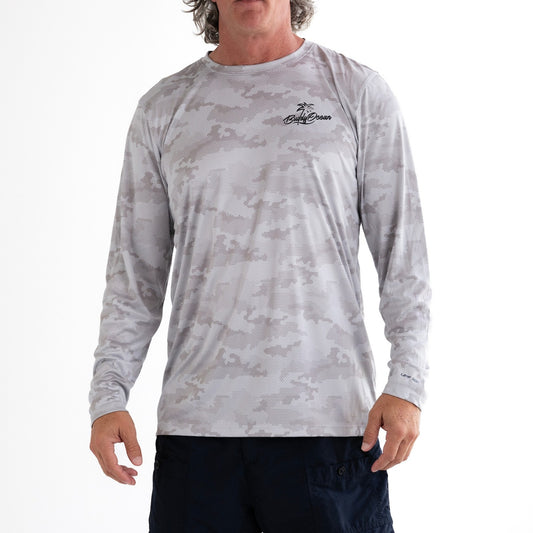 Tidal Camo Performance Sun Shirt - Light Gray