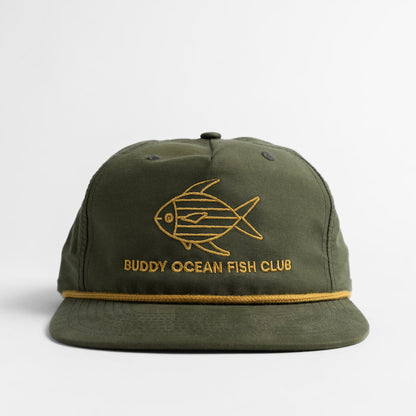 Buddy Ocean Fish Club Unstructured Snapback - Loden Green